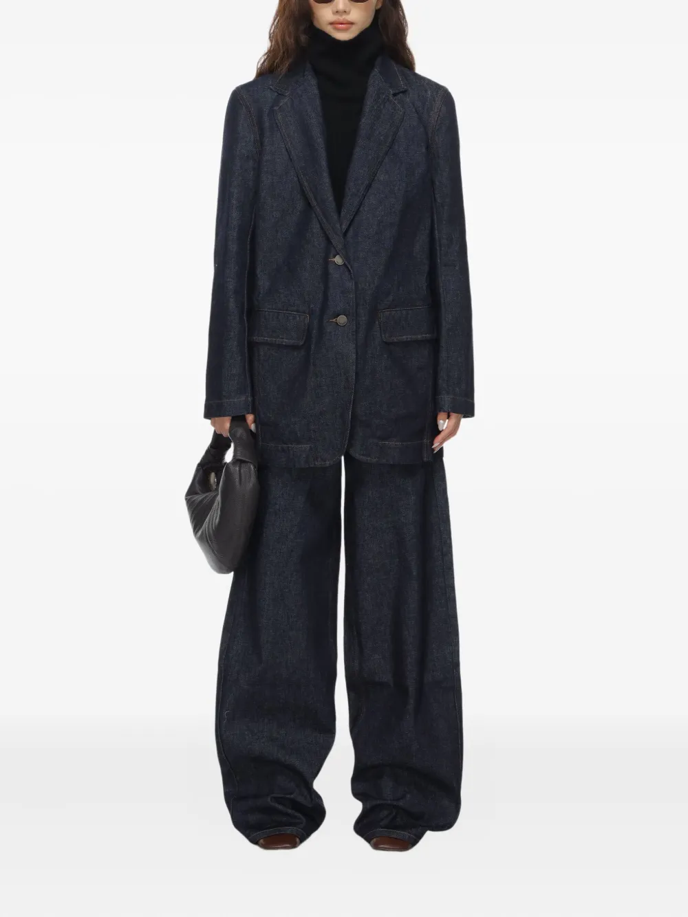 Uma Wang Ball high-waisted pocket jeans - Blauw