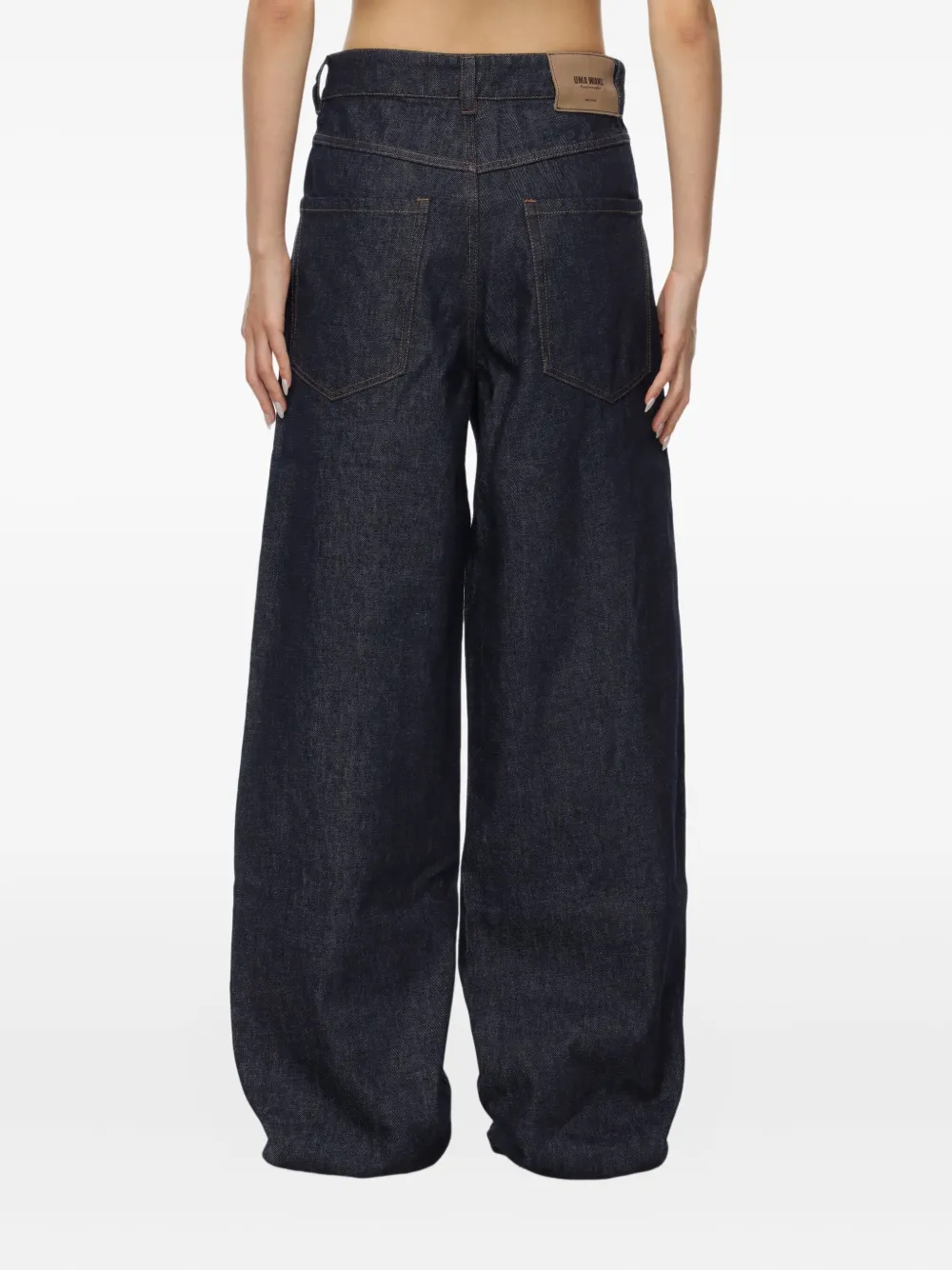 Uma Wang Ball high-waisted pocket jeans Blauw
