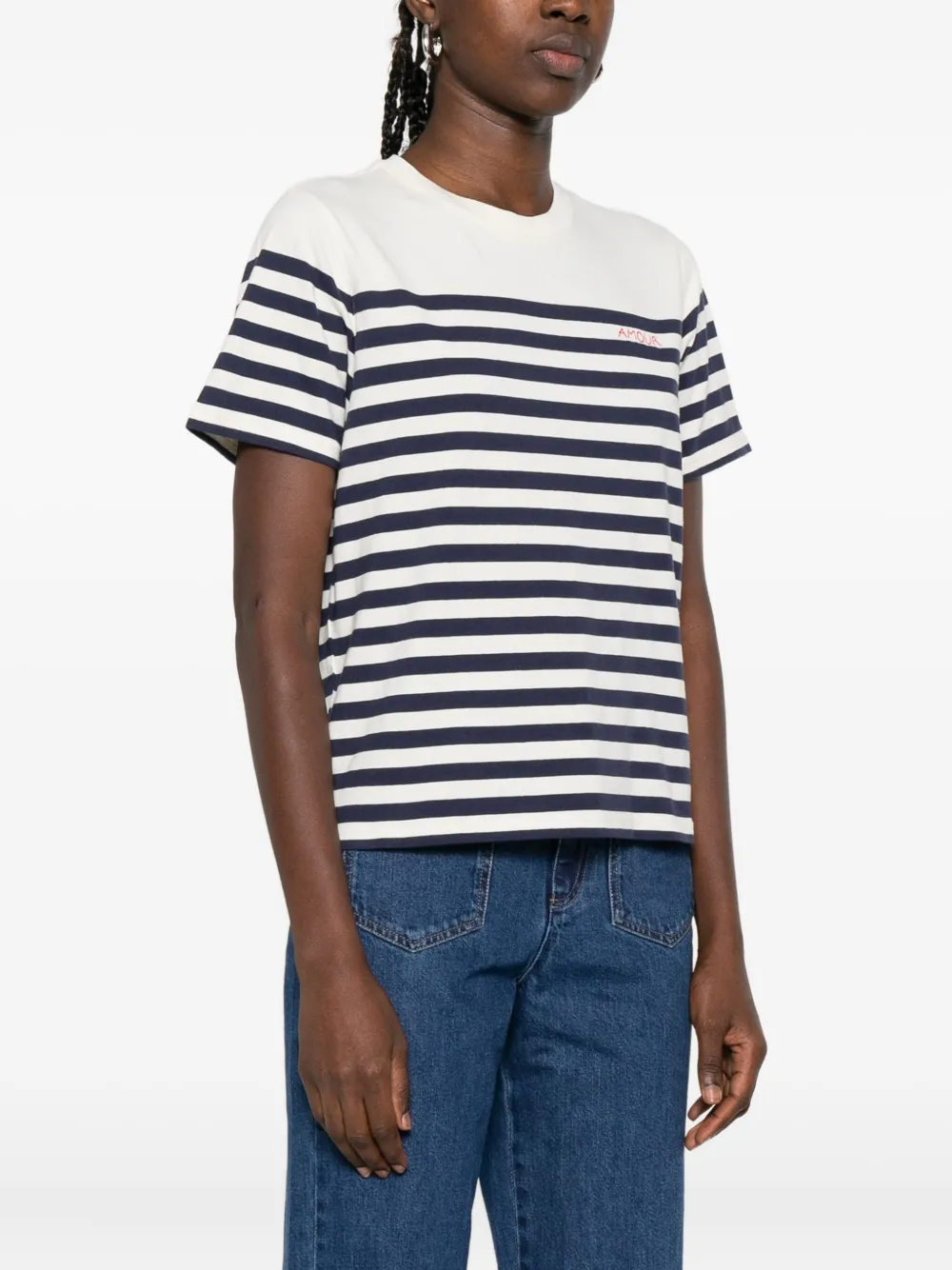 Maison Labiche Gestreept T-shirt Beige