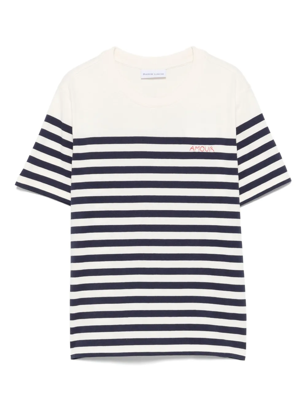 Maison Labiche striped cotton T-shirt | Neutrals | Image 1