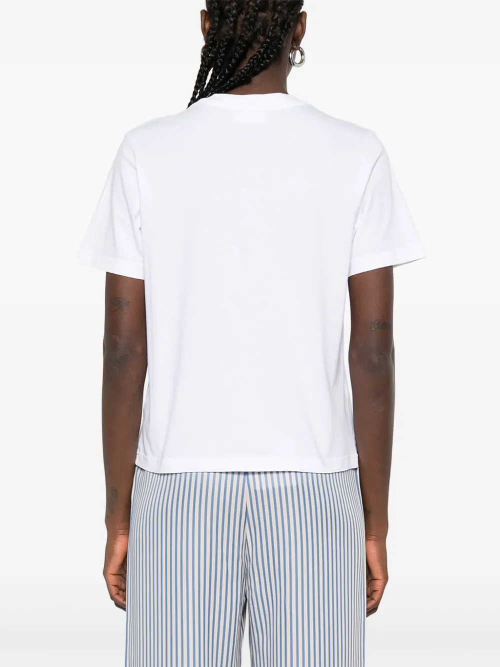 Maison Labiche Katoenen T-shirt met borduurwerk Wit