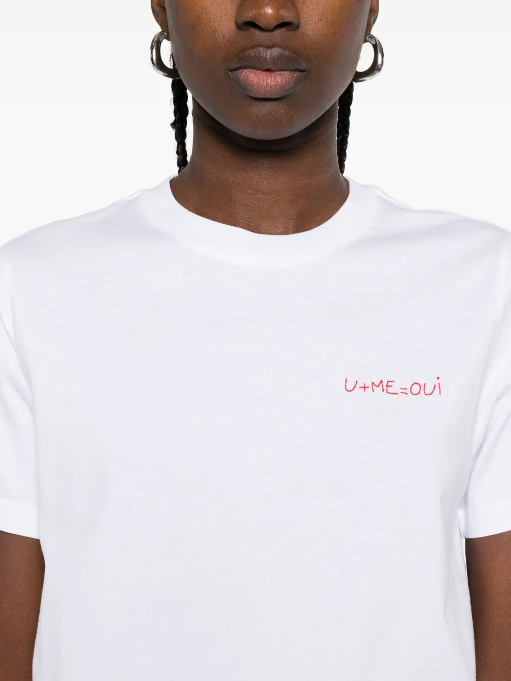 Maison Labiche T-shirt met geborduurd detail Wit