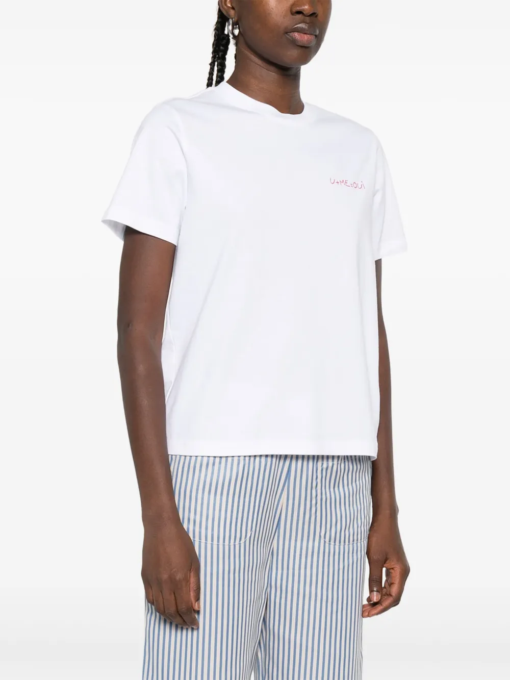 Maison Labiche T-shirt met geborduurd detail Wit