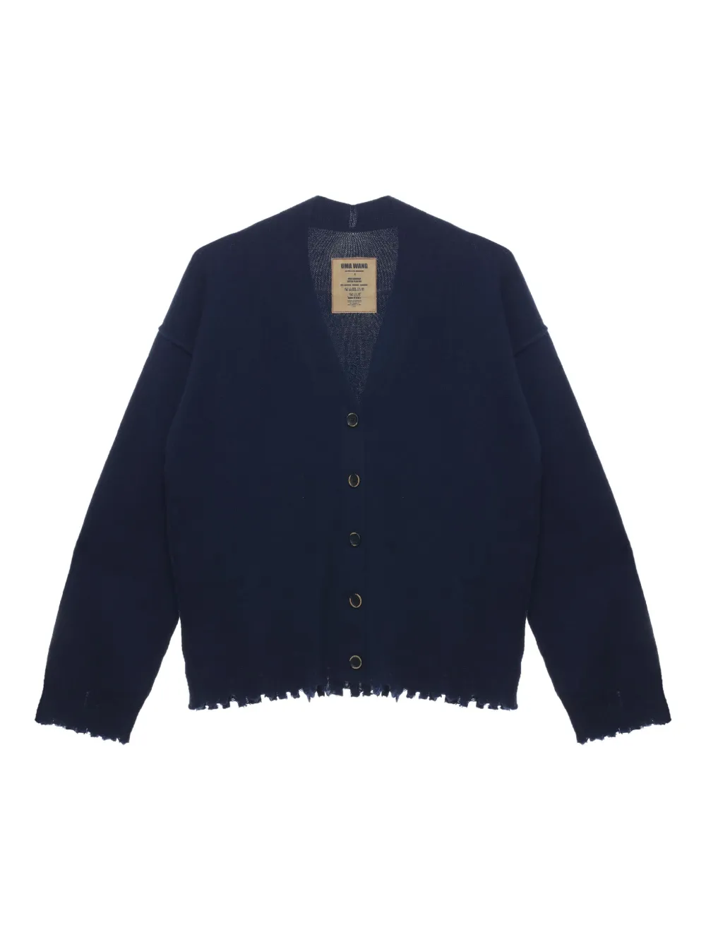 Uma Wang Over Frayed Button-down Cardigan In Blue