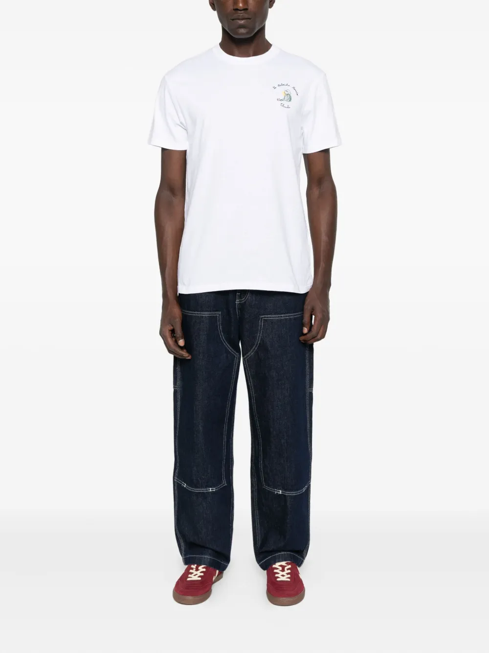 Maison Labiche T-shirt met geborduurde cactus Wit