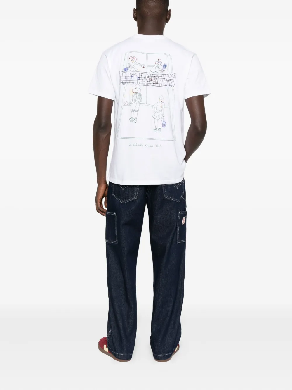 Maison Labiche T-shirt met geborduurde cactus - Wit