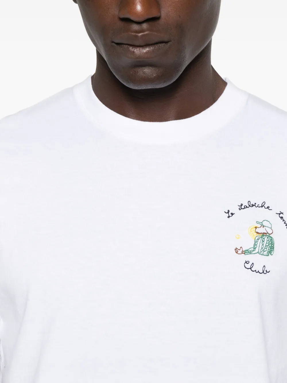 Maison Labiche T-shirt met geborduurde cactus Wit