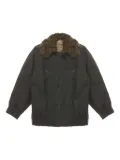 Uma Wang Juel faux-fur collar linen-wool jacket - Brown