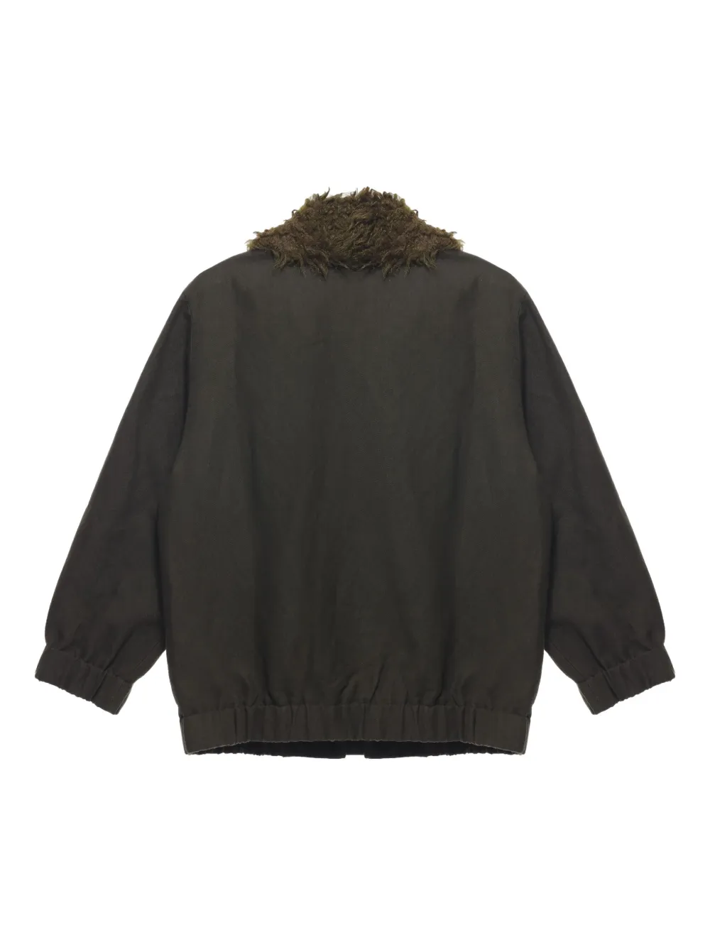 Uma Wang Juel faux-fur collar linen-wool jacket Bruin