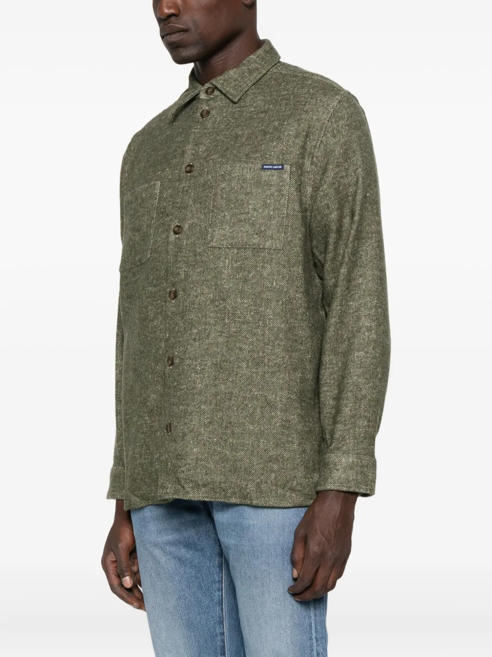 Maison Labiche Monge overhemd met zak Groen