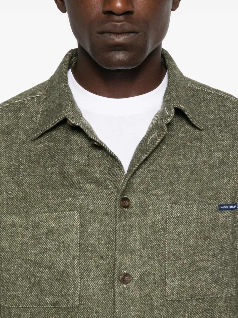 Maison Labiche Monge overhemd met zak Groen