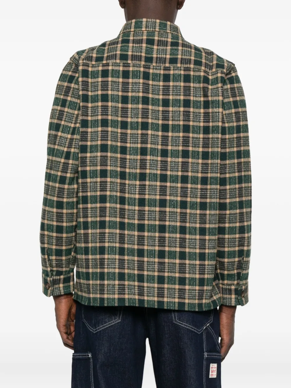 Maison Labiche Monge geruit overhemd met zak Groen