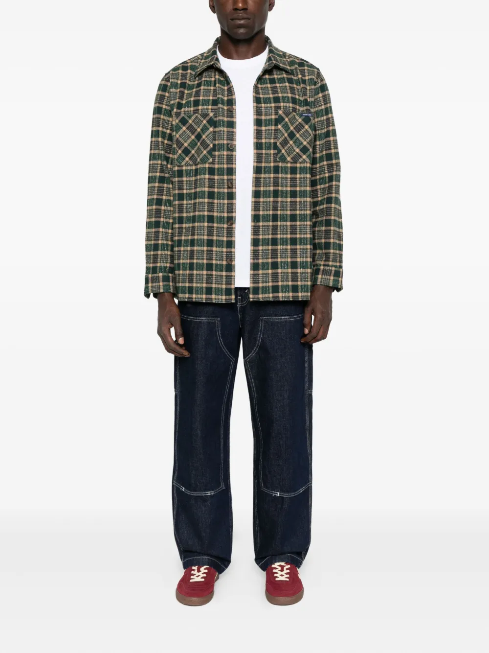 Maison Labiche Monge geruit overhemd met zak - Groen