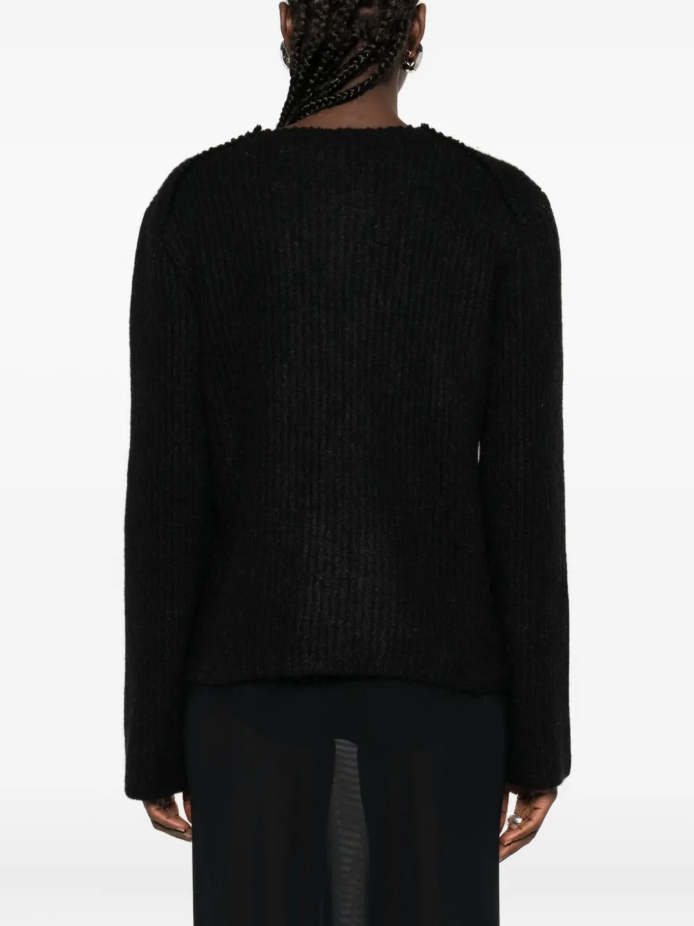 Jil Sander Geribbelde trui van wol-mohairblend Zwart