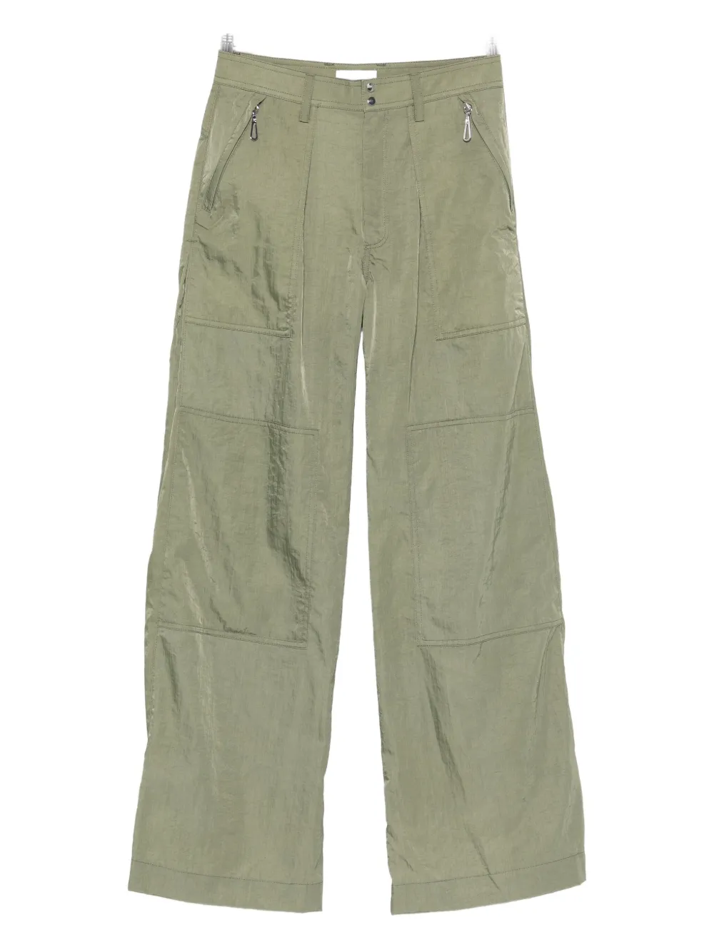 Rabanne Relaxed Wide-leg Cargo Pants With High Waist And Practical Pockets In Blue