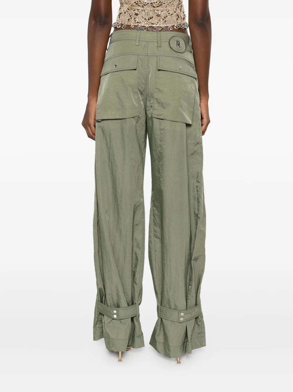 Rabanne Broek met geplooide zak Groen