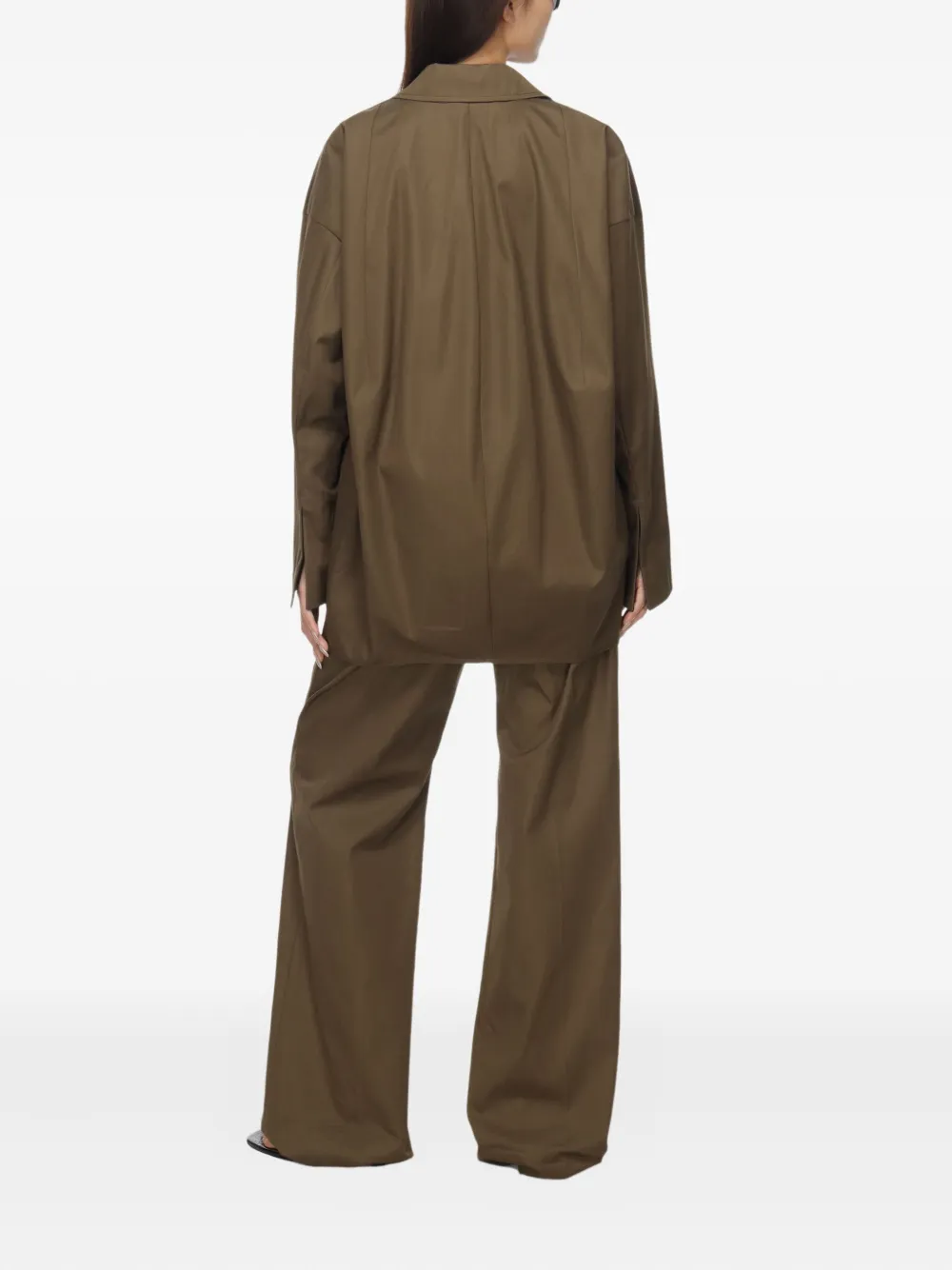 Carven Button-down Oversized Shirt In Brown