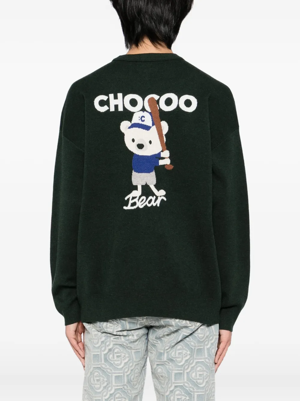 Chocoolate Bear-embroidered Jumper In Green