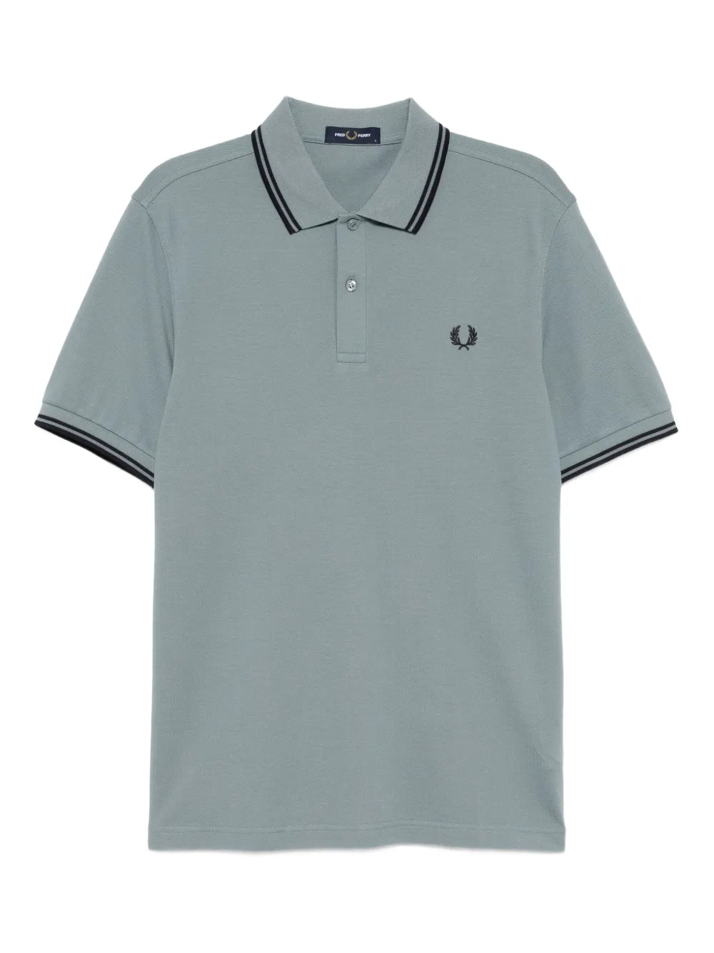 Fred Perry logo-embroidered polo shirt Blauw