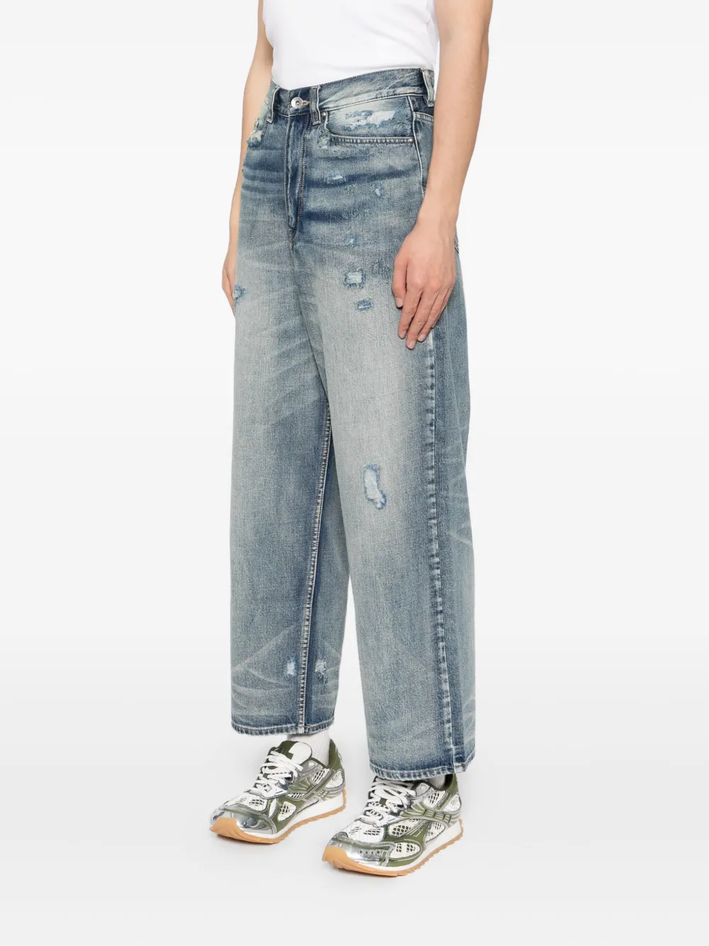 FIVE CM Gerafelde jeans Blauw