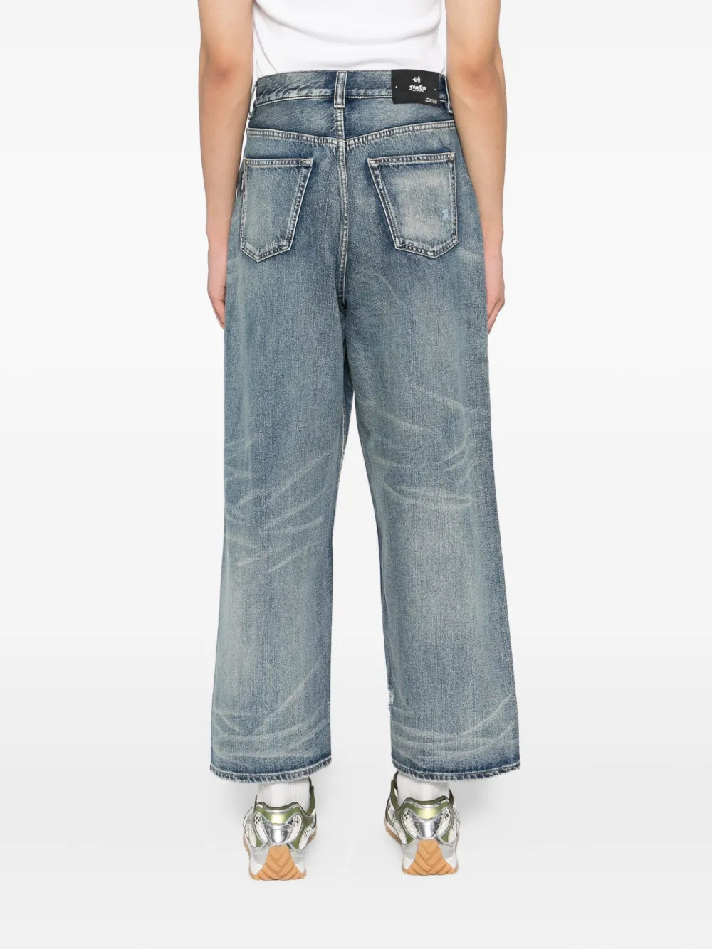 FIVE CM Gerafelde jeans Blauw