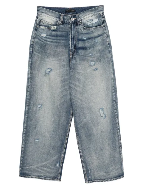 FIVE CM distressed wide-leg jeans