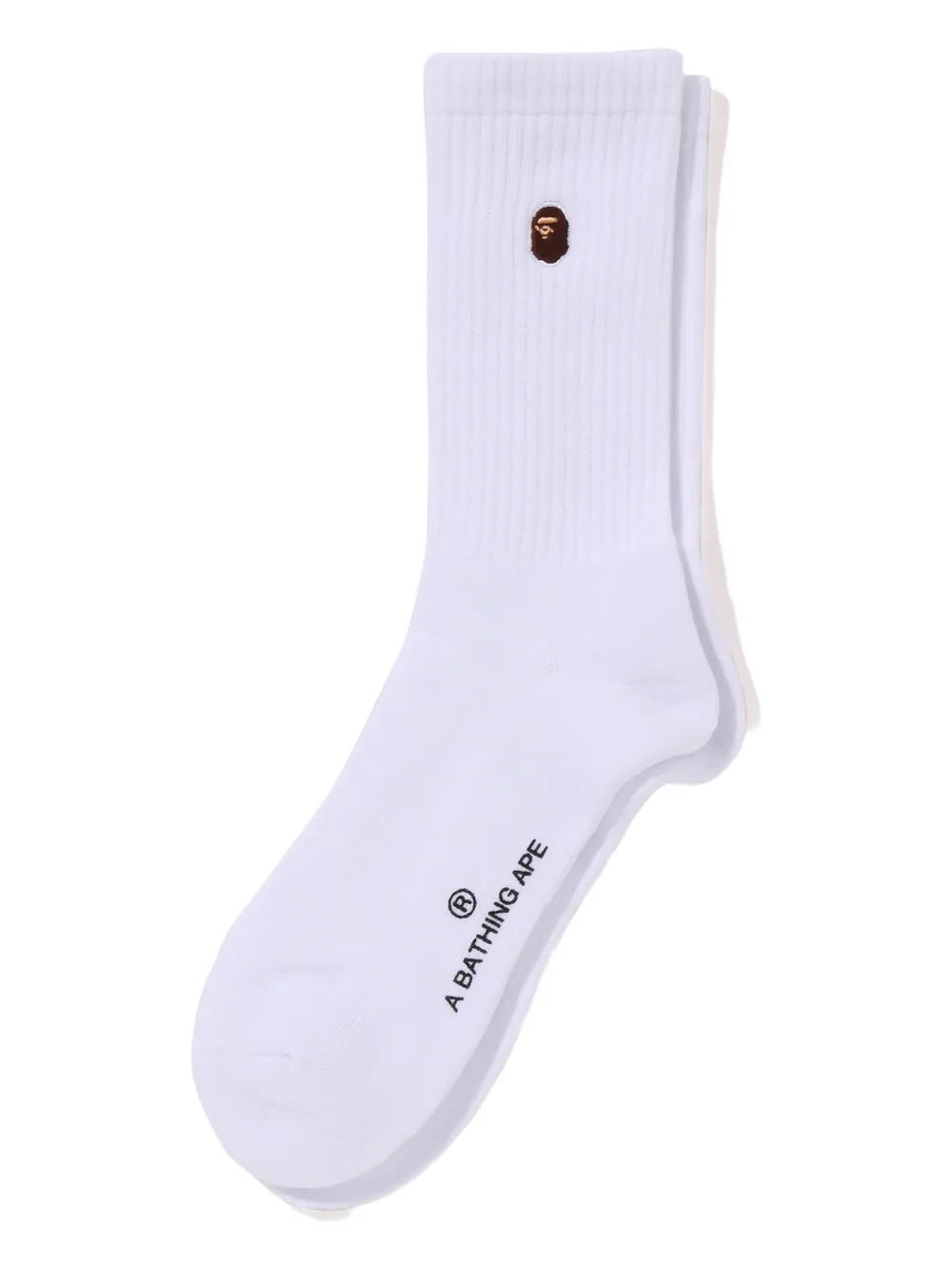 A BATHING APE® embroidered-logo ribbed socks - Bianco