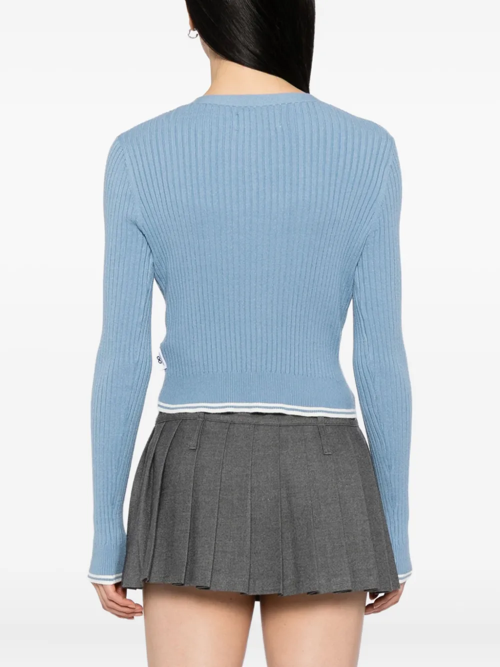 Chocoolate Logo-embroidered Top Cardigan Set In Blue