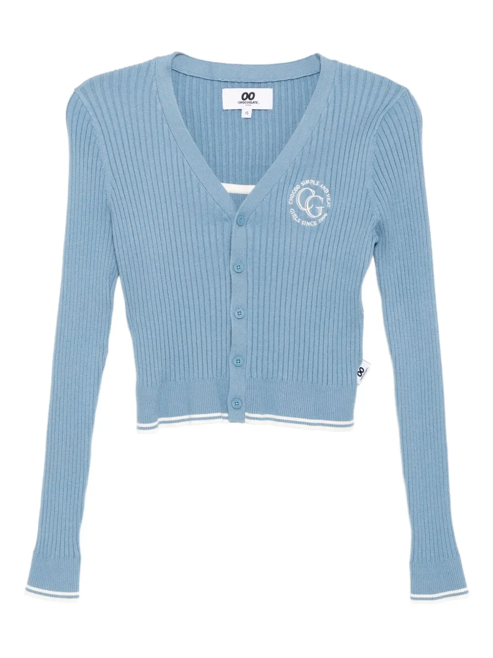 Chocoolate Logo-embroidered Top Cardigan Set In Blue
