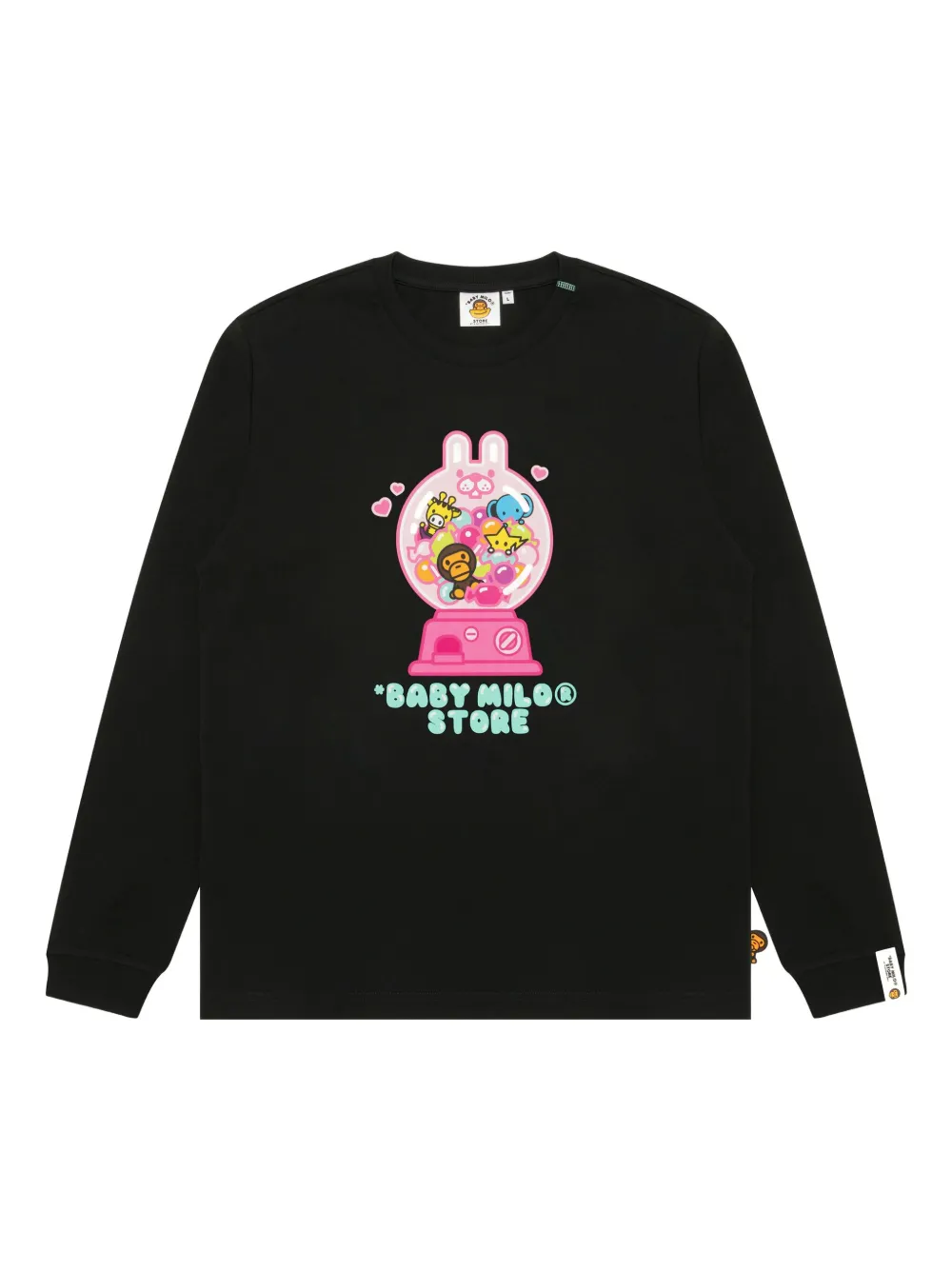 *BABY MILO® STORE BY *A BATHING APE® graphic-print long-sleeved T-shirt | Black | Image 1