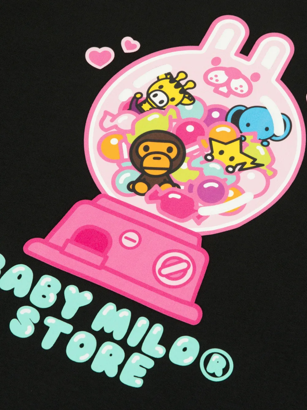 *baby Milo® Store By *a Bathing Ape® Graphic-print Long-sleeved T-shirt In Black