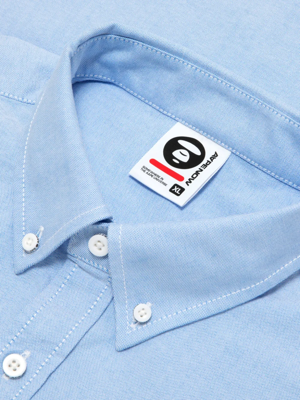 AAPE BY *A BATHING APE Oxford overhemd met logopatch Blauw