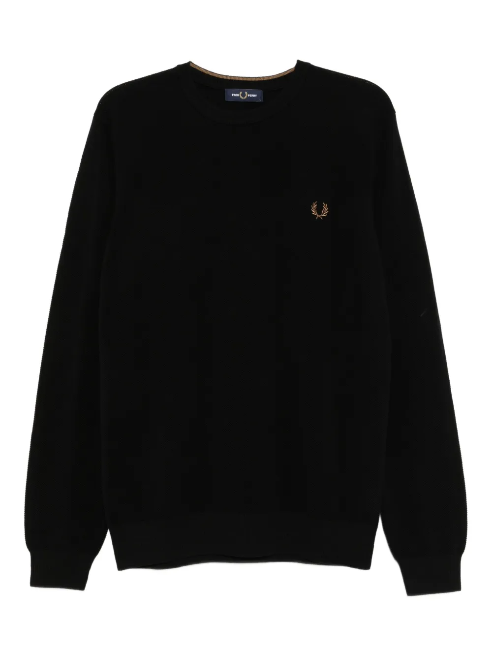 Fred Perry piqué-stitched top Zwart