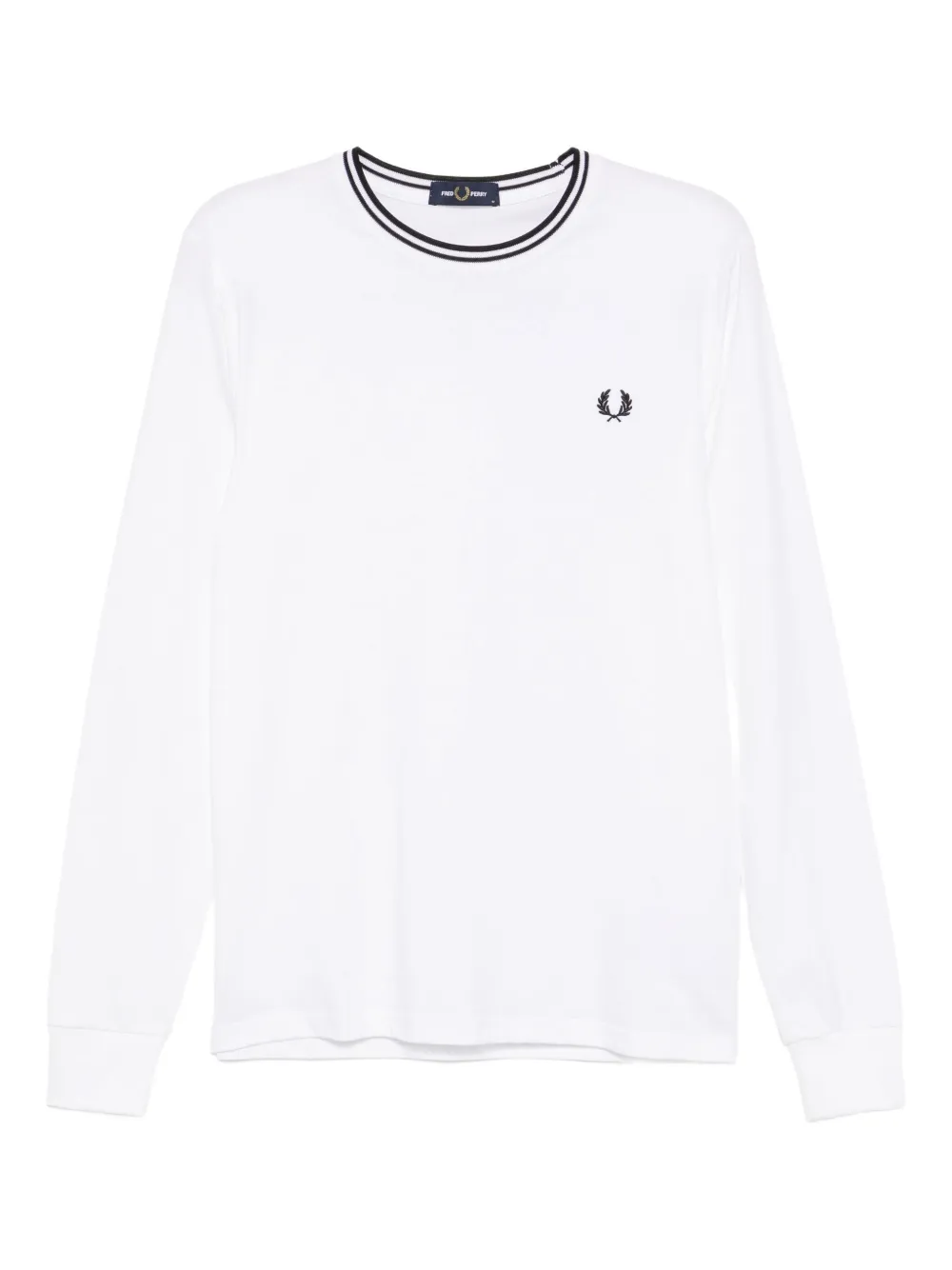Fred Perry T-shirt met streep bij de hals Wit