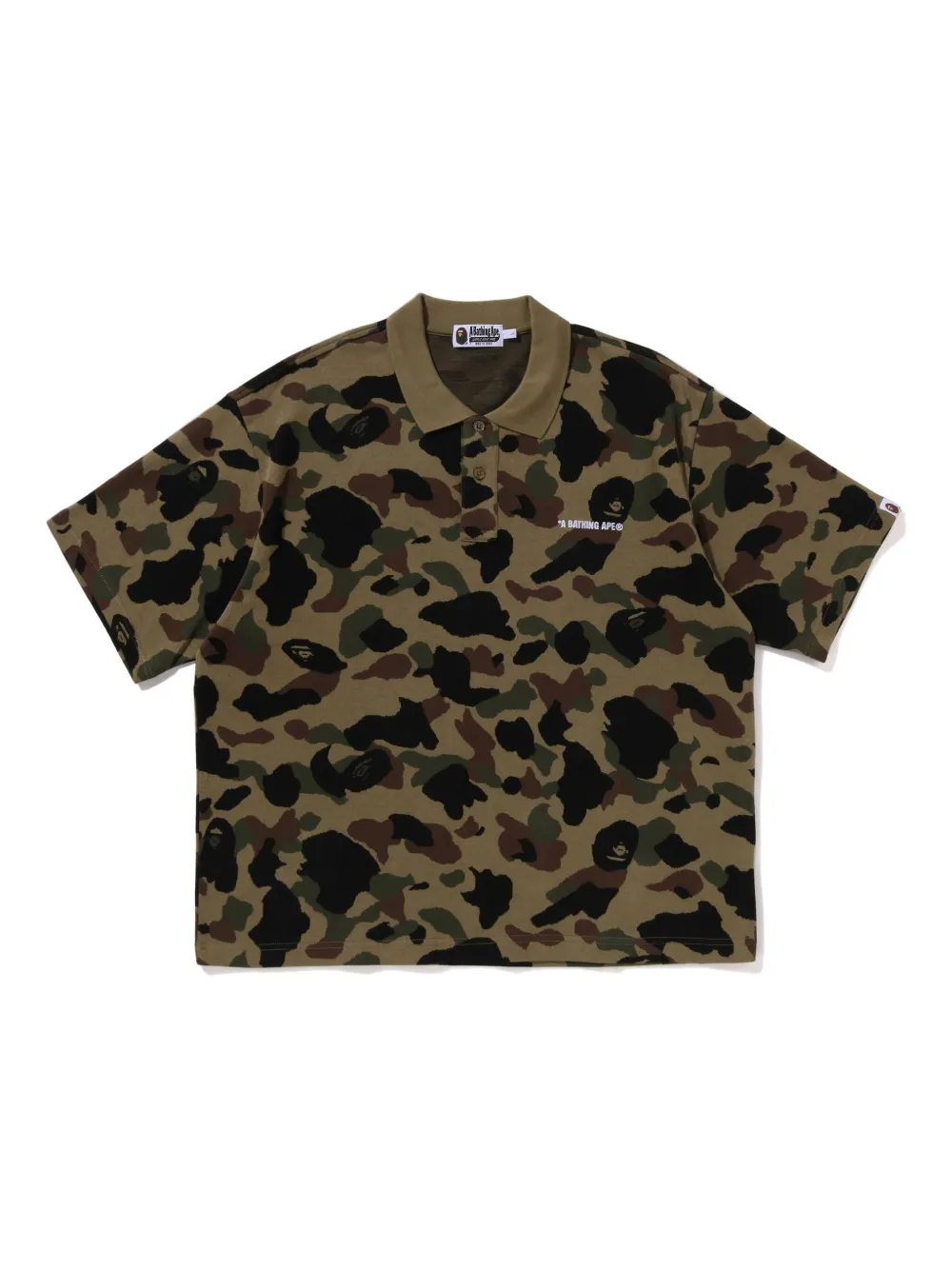 A BATHING APE Poloshirt met camouflageprint Groen