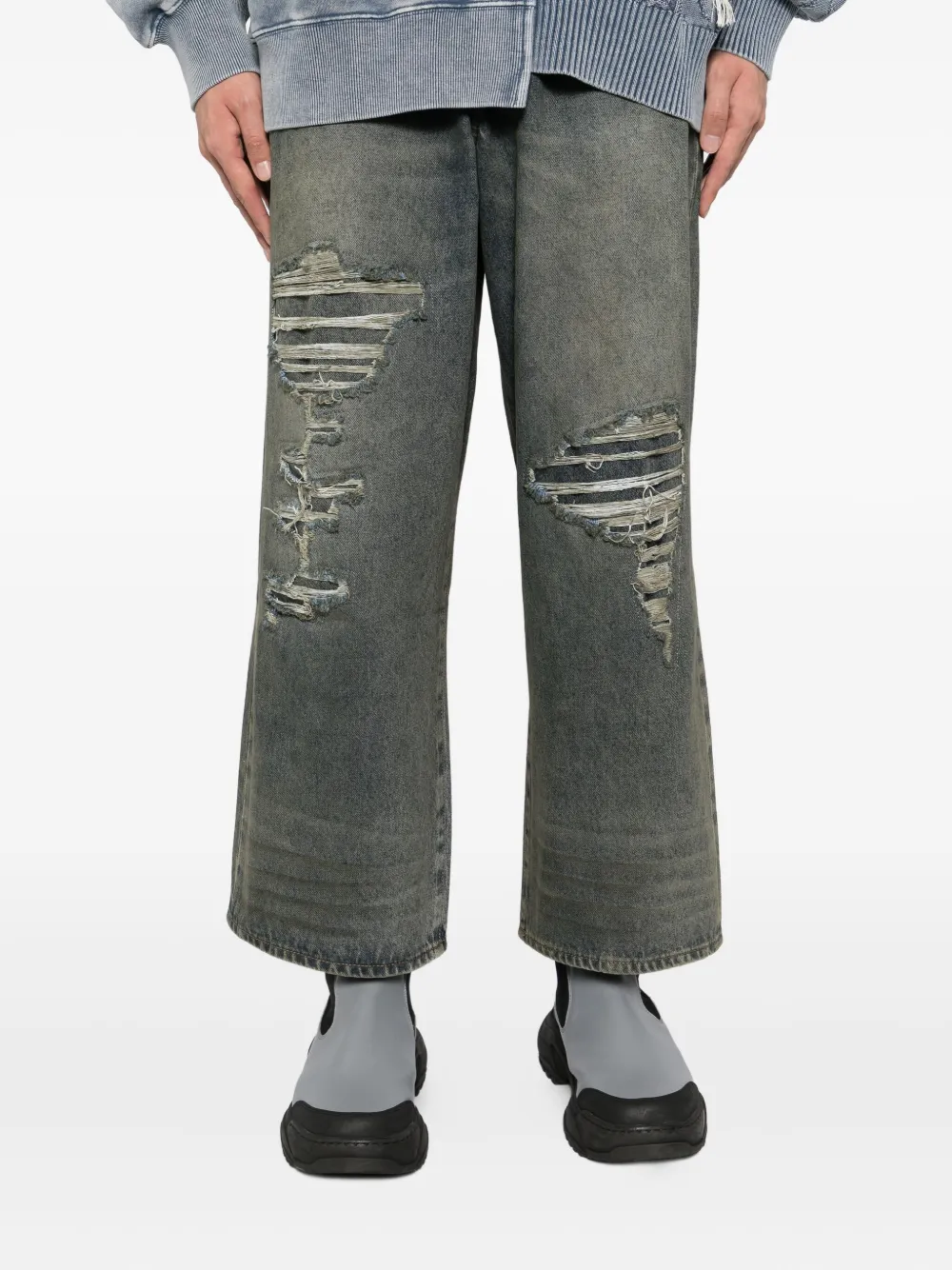 FIVE CM Gerafelde jeans Blauw