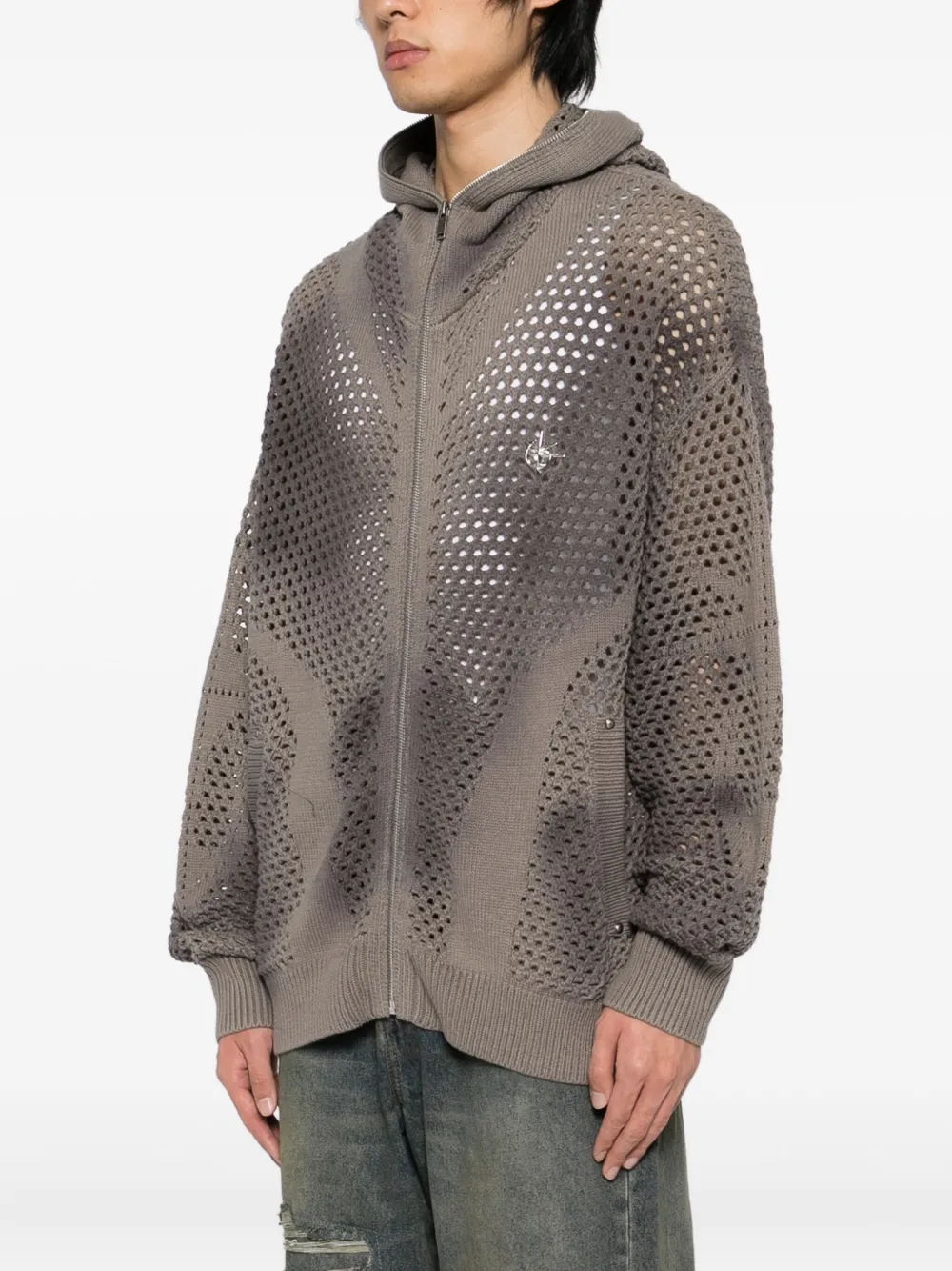Five Cm Silver-plaque Cardigan In Brown