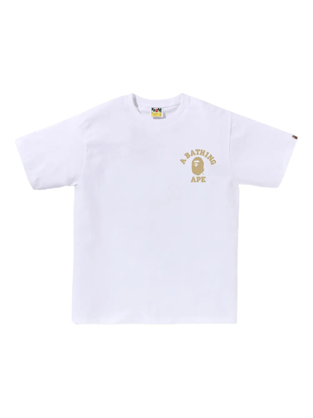 A BATHING APE T-shirt met logo White x Yellow
