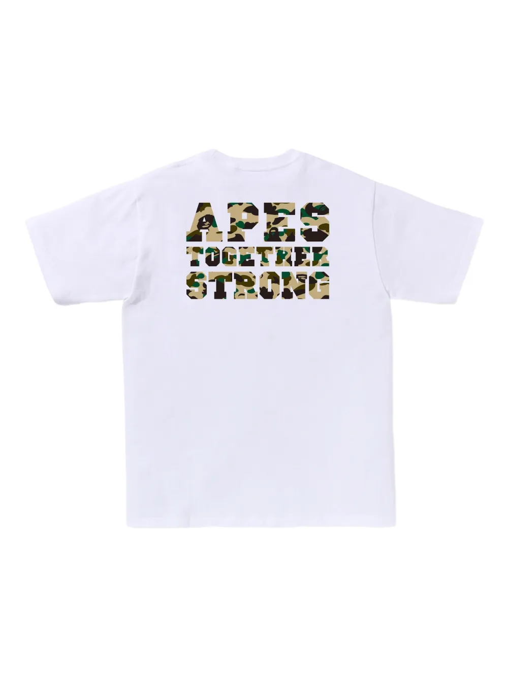 A BATHING APE logo cotton T-shirt - White x Yellow