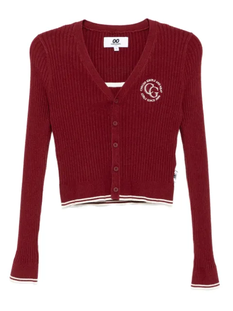 CHOCOOLATE logo-embroidered top cardigan set