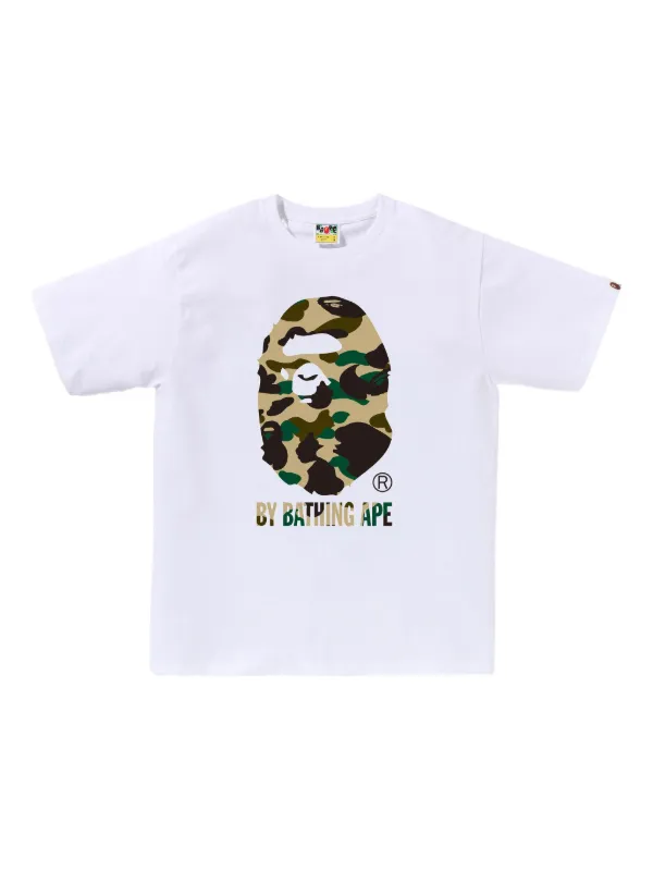 A BATHING APE® カモフラージュ ロゴ Tシャツ | ホワイト | FARFETCH JP