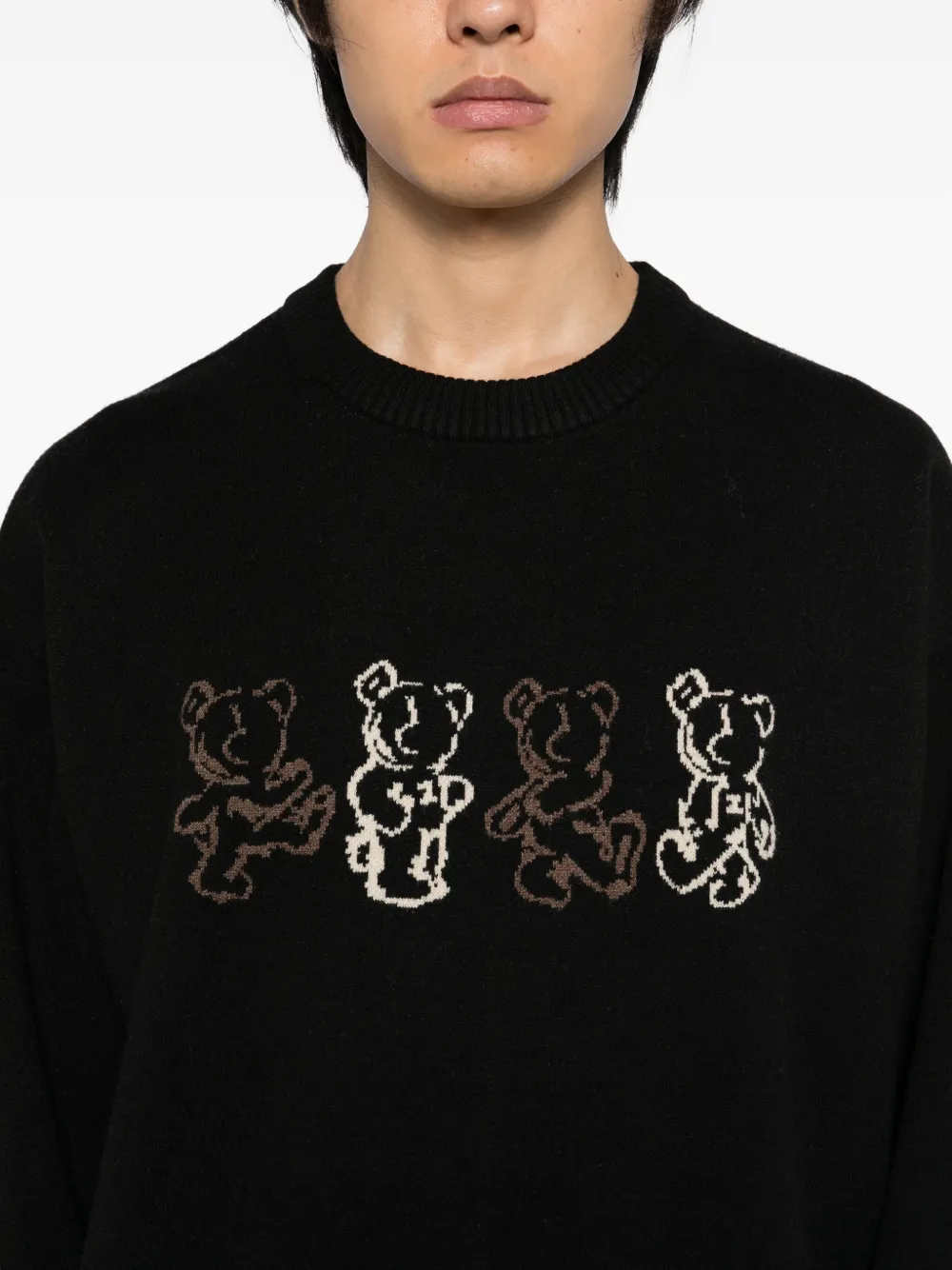Izzue Bear-print Jumper In Black