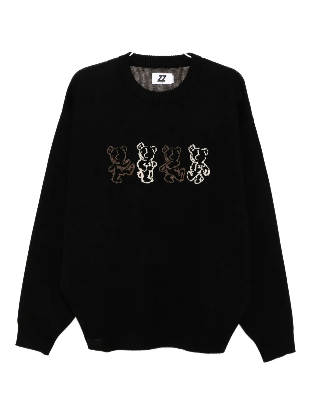 izzue bear-print jumper | Black | Image 1