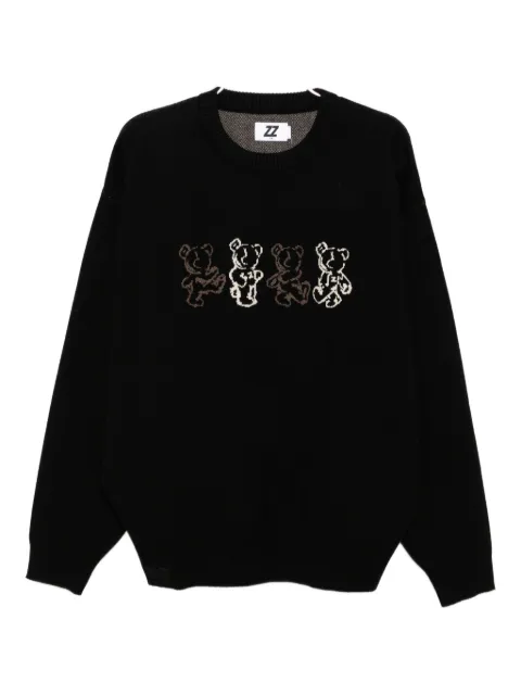 izzue bear-print jumper