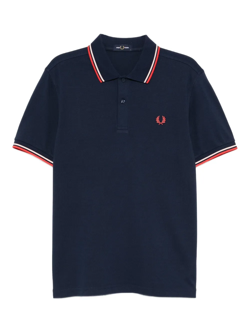 Fred Perry logo-embroidered polo shirt Blauw