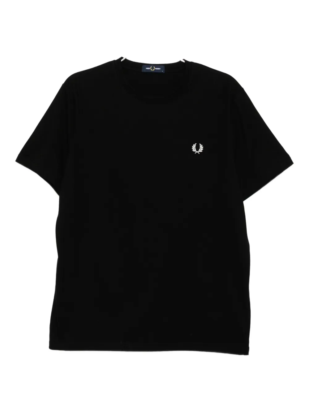 Fred Perry Logo-embroidered Cotton T-shirt In Black