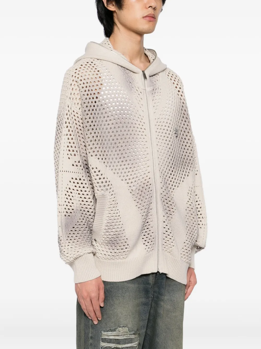 Five Cm Silver-plaque Cardigan In Neutral