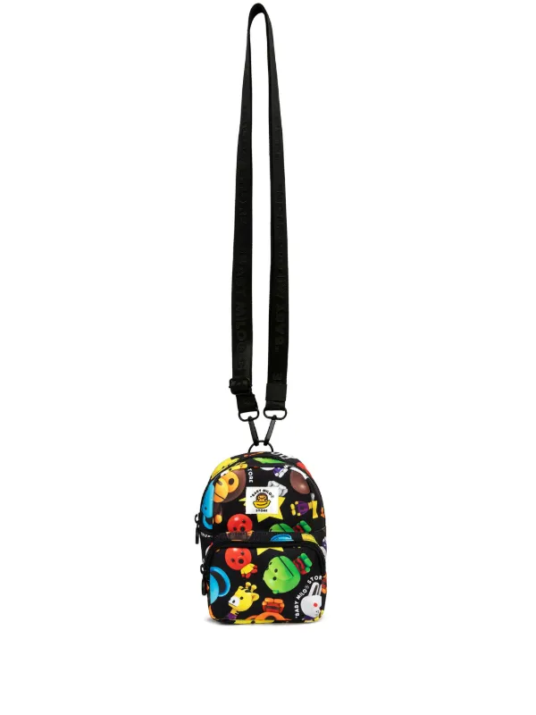A BATHING APE® プリント バックパック | ブラック | FARFETCH JP