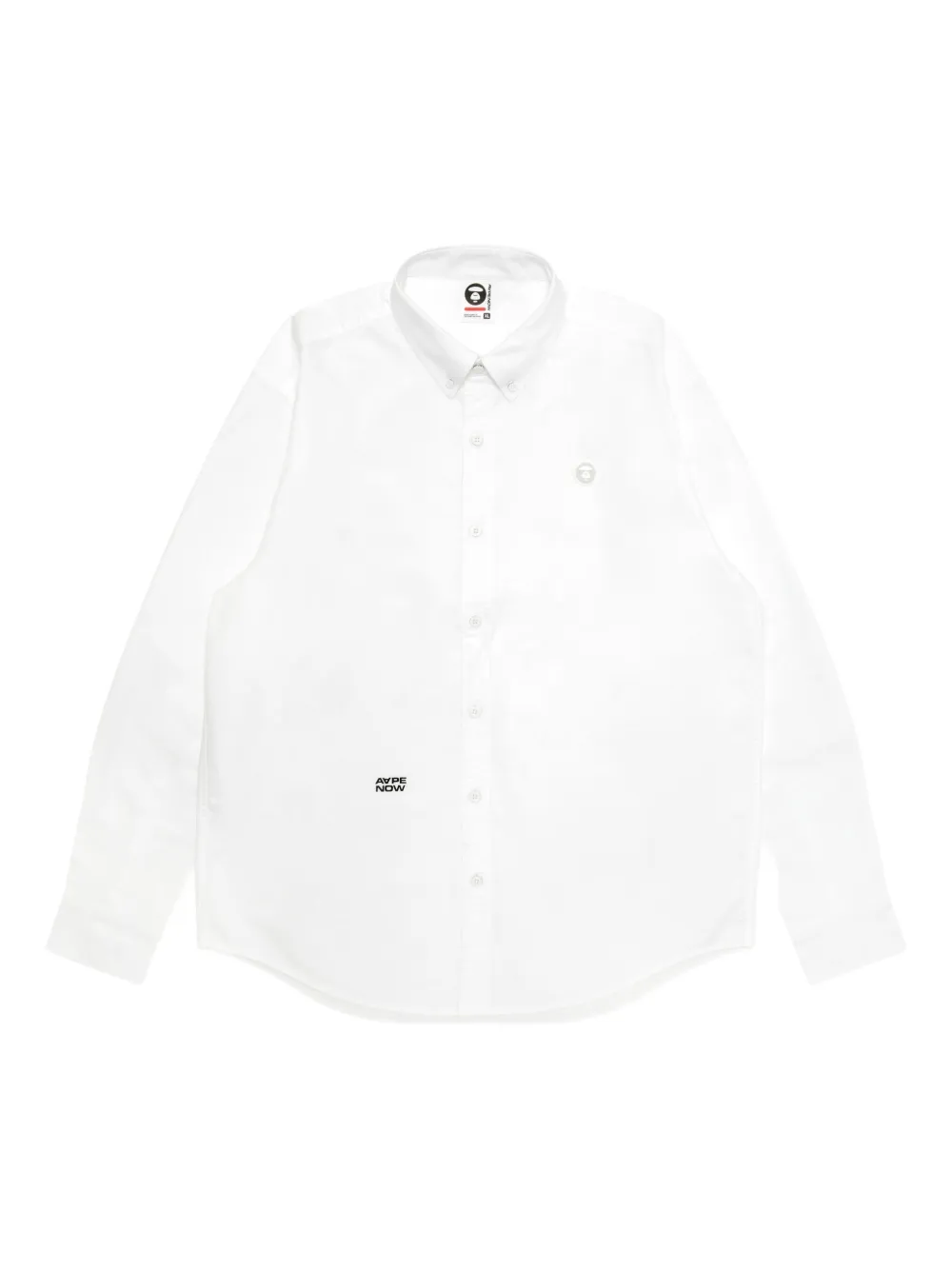 AAPE BY *A BATHING APE® logo-patch button-down shirt - ホワイト AAPE BY *A BATHING APE® logo-patch button-down shirt - ホワイト