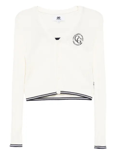 CHOCOOLATE logo-embroidered top cardigan set